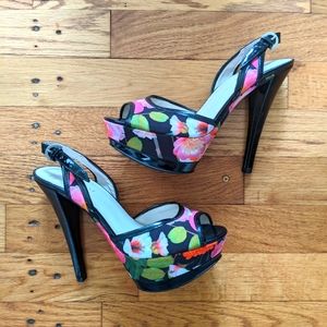 Nine West Floral Platform Heels